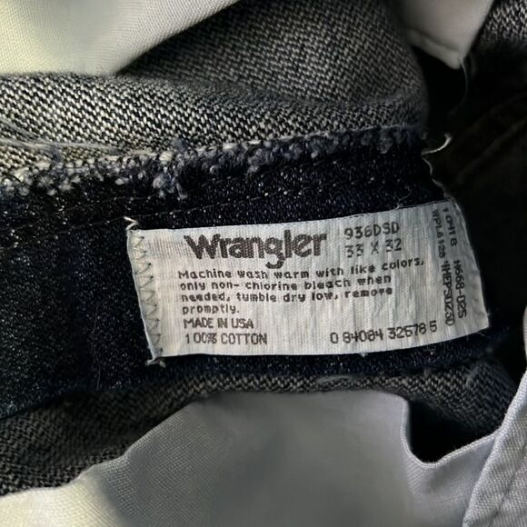 Vintage Wrangler Jeans Mens 33x32 Blue 936DEN Cowboy Slim Denim Rodeo Tag 35x32 - Picture 13 of 13